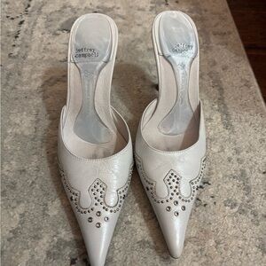 Jeffrey Campbell White Studded Bite Me Mules